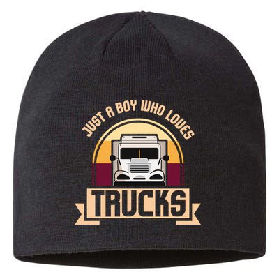Just A Boy Who Loves Trucks I Boys Men Truck Lover Gift Sustainable Beanie