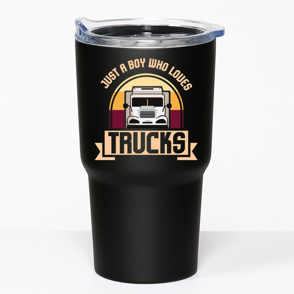 Just A Boy Who Loves Trucks I Boys Men Truck Lover Gift Tumbler