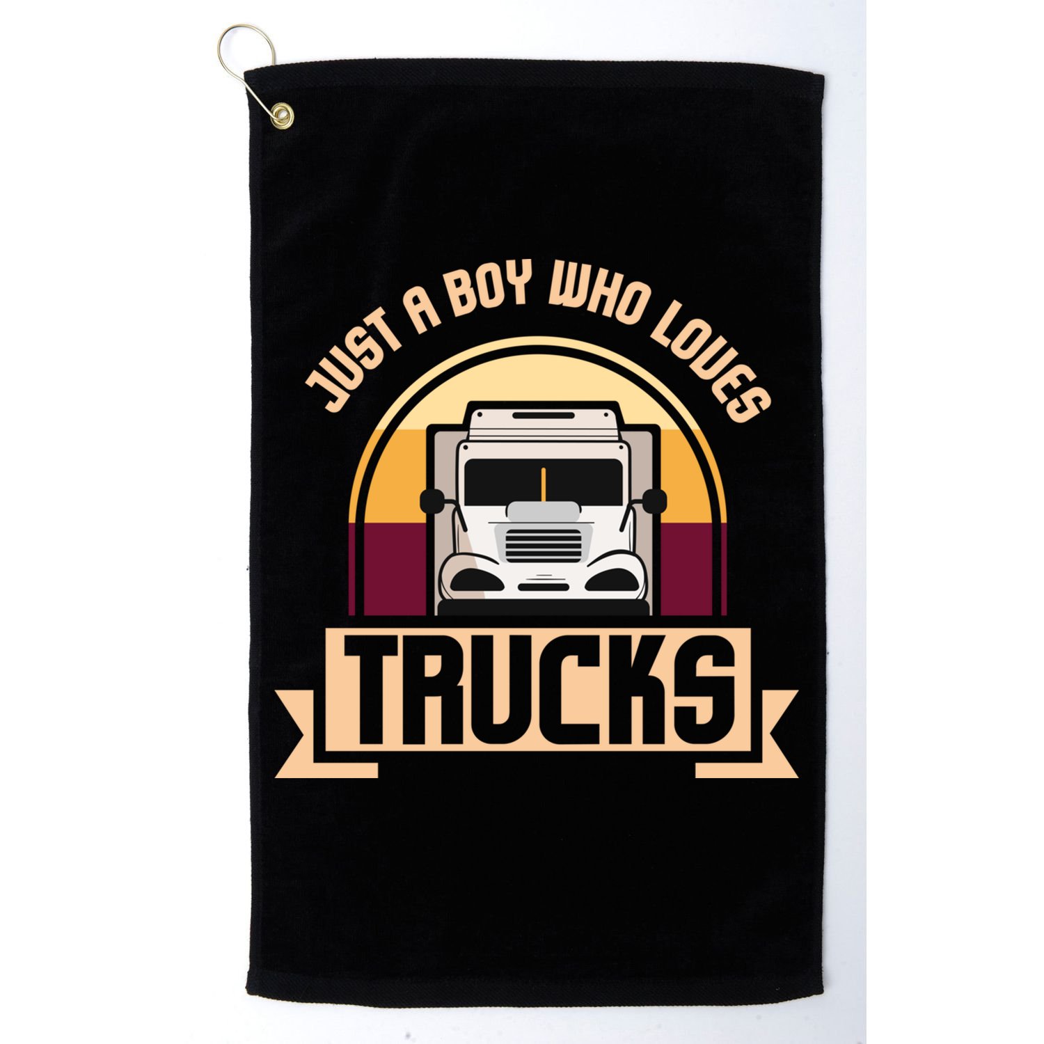 Just A Boy Who Loves Trucks I Boys Men Truck Lover Gift Golf Towel