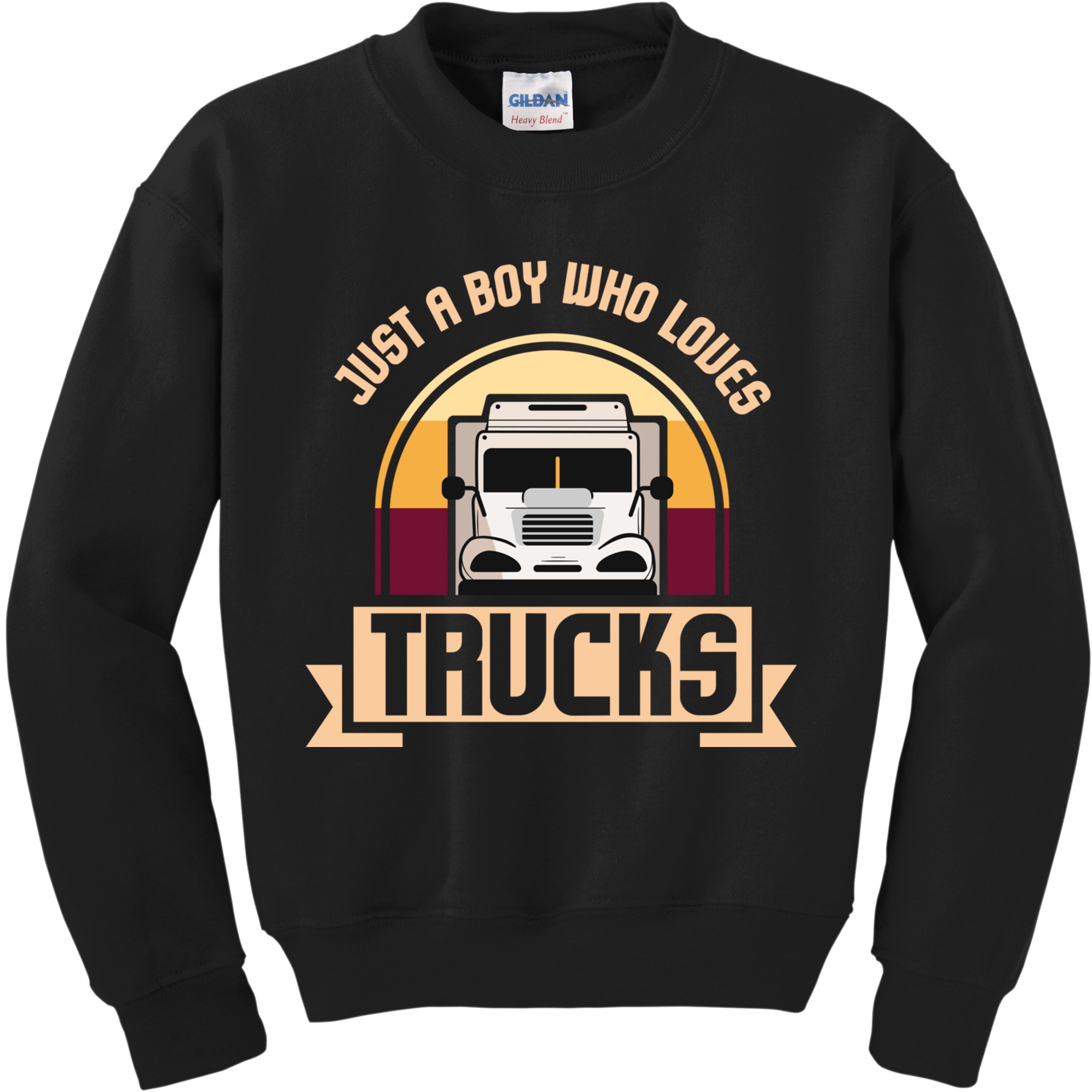 Just A Boy Who Loves Trucks I Boys Men Truck Lover Gift Kids Sweatshirt