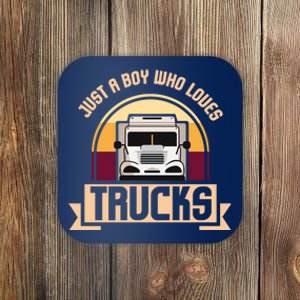 Just A Boy Who Loves Trucks I Boys Men Truck Lover Gift Coaster