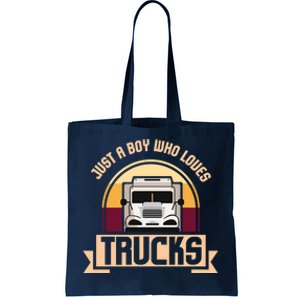 Just A Boy Who Loves Trucks I Boys Men Truck Lover Gift Tote Bag