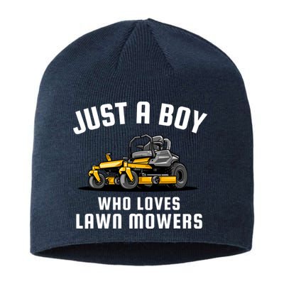 Just A Boy Who Loves Lawn Mowers Sustainable Beanie