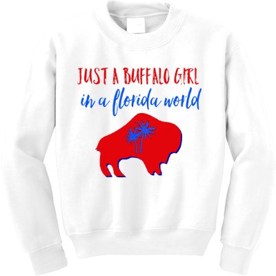 Just A Buffalo Girl In A Florida World Kids Sweatshirt