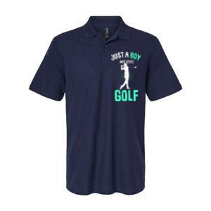 Just A Boy Who Loves Golf Club Golfer Golfing Gift Softstyle Adult Sport Polo