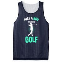 Just A Boy Who Loves Golf Club Golfer Golfing Gift Mesh Reversible Basketball Jersey Tank