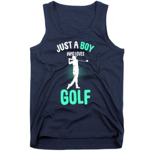 Just A Boy Who Loves Golf Club Golfer Golfing Gift Tank Top