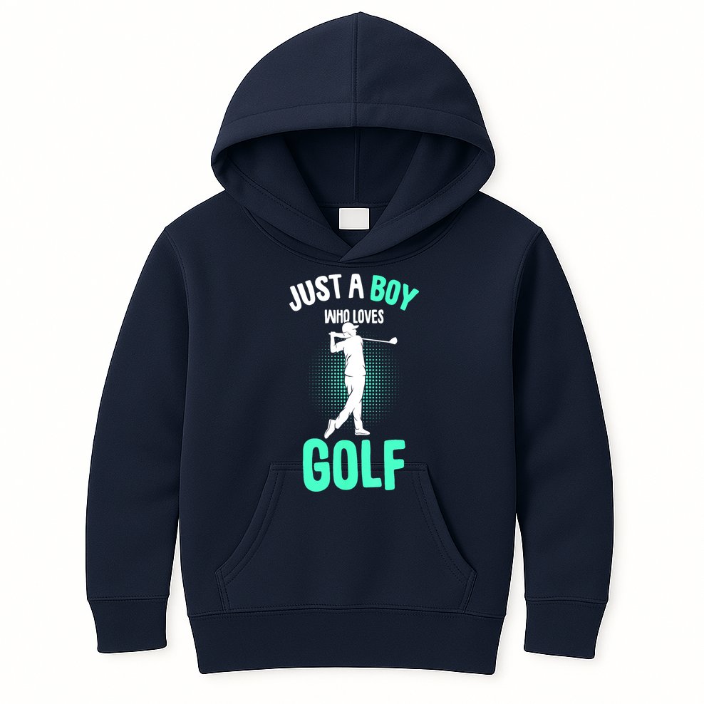 Just A Boy Who Loves Golf Club Golfer Golfing Gift Kids Hoodie
