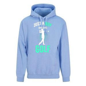 Just A Boy Who Loves Golf Club Golfer Golfing Gift Unisex Surf Hoodie