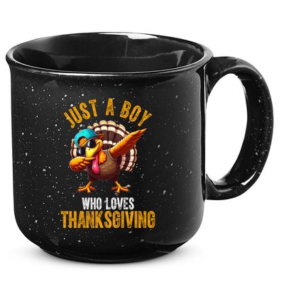 Just A Boy Who Loves Thanksgiving Turkey Dab 15oz Campfire Ceramic Mug