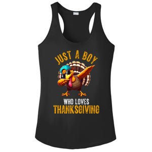 Just A Boy Who Loves Thanksgiving Turkey Dab Ladies PosiCharge Competitor Racerback Tank