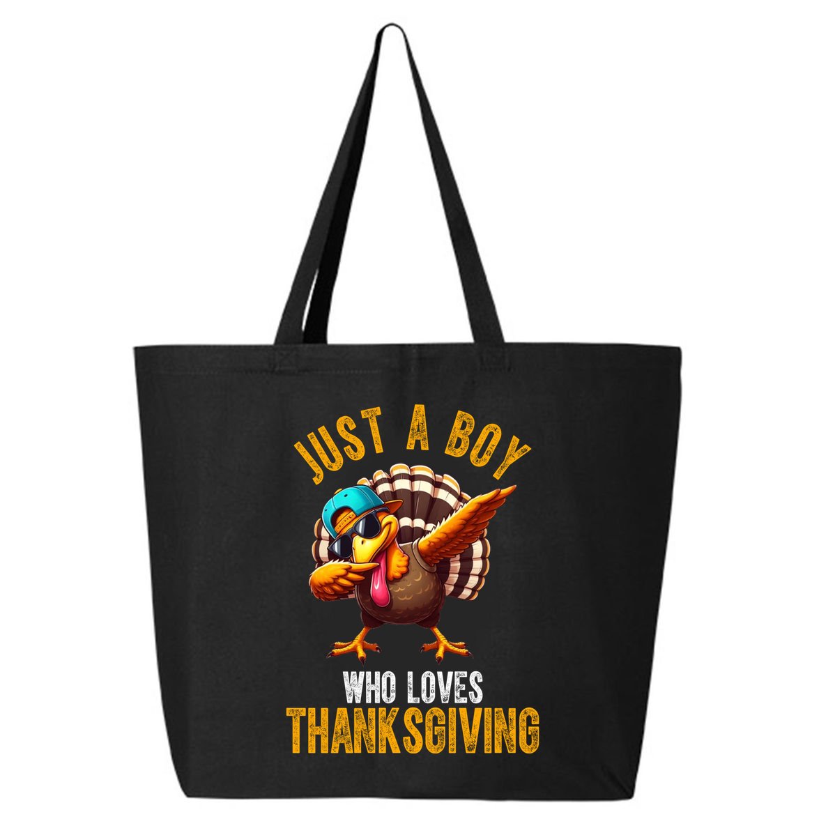 Just A Boy Who Loves Thanksgiving Turkey Dab 25L Jumbo Tote