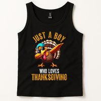 Just A Boy Who Loves Thanksgiving Turkey Dab Tank Top