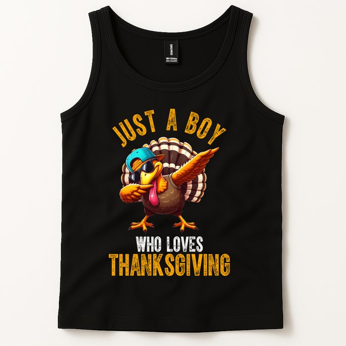 Just A Boy Who Loves Thanksgiving Turkey Dab Tank Top