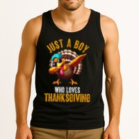 Just A Boy Who Loves Thanksgiving Turkey Dab Tank Top