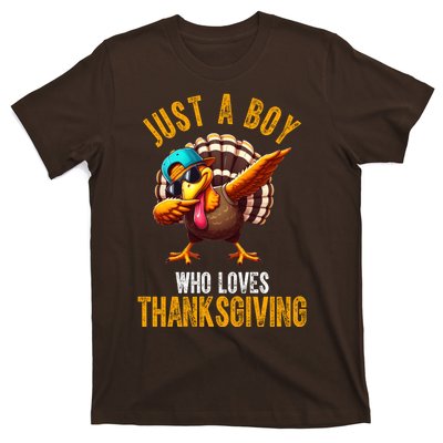 Just A Boy Who Loves Thanksgiving Turkey Dab T-Shirt