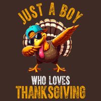 Just A Boy Who Loves Thanksgiving Turkey Dab Beanie