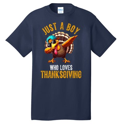 Just A Boy Who Loves Thanksgiving Turkey Dab Tall T-Shirt