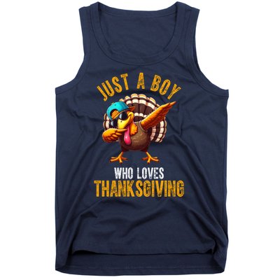 Just A Boy Who Loves Thanksgiving Turkey Dab Tank Top