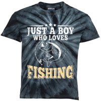 Just A Boy Who Loves Fishing Kids Tie-Dye T-Shirt