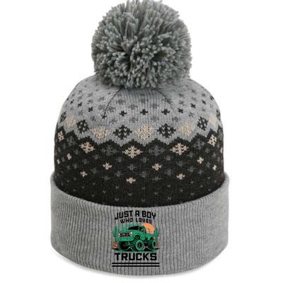 Just A Boy Who Loves Trucks The Baniff Cuffed Pom Beanie