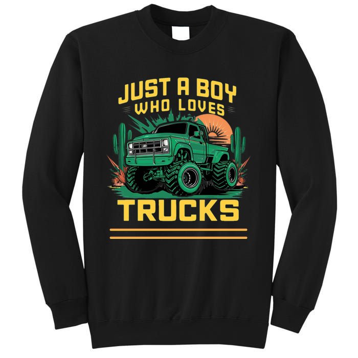 Just A Boy Who Loves Trucks Sweatshirt