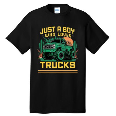 Just A Boy Who Loves Trucks Tall T-Shirt