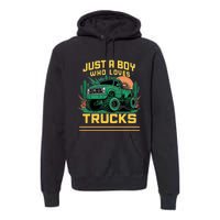 Just A Boy Who Loves Trucks Premium Hoodie