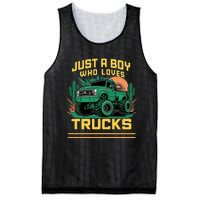 Just A Boy Who Loves Trucks Mesh Reversible Basketball Jersey Tank