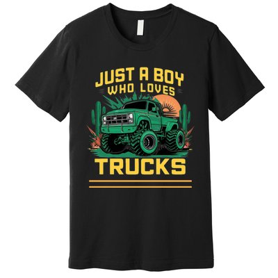 Just A Boy Who Loves Trucks Premium T-Shirt