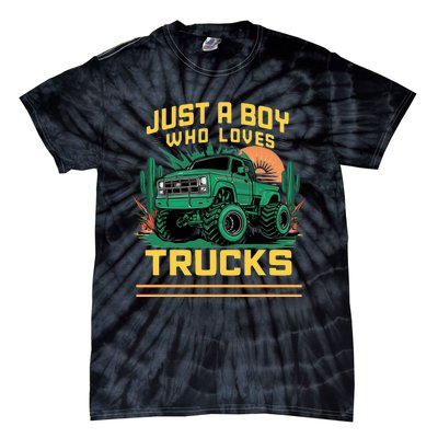 Just A Boy Who Loves Trucks Tie-Dye T-Shirt