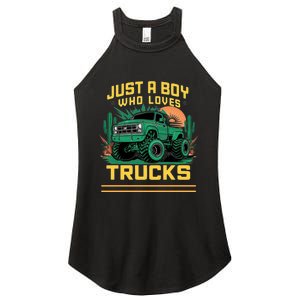 Just A Boy Who Loves Trucks Women's Perfect Tri Rocker Tank