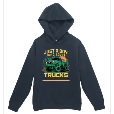 Just A Boy Who Loves Trucks Urban Pullover Hoodie