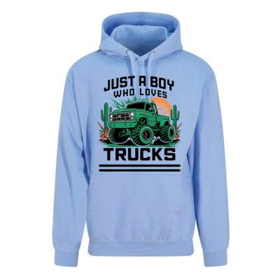 Just A Boy Who Loves Trucks Unisex Surf Hoodie