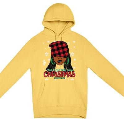 Just A Black Who Loves Christmas Cute Black Mrs Claus Cool Gift Premium Pullover Hoodie