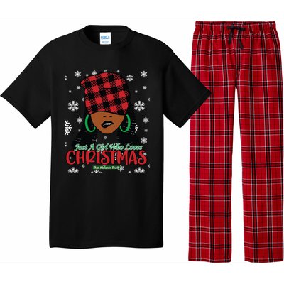 Just A Black Who Loves Christmas Cute Black Mrs Claus Cool Gift Pajama Set