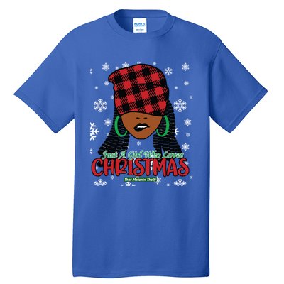 Just A Black Who Loves Christmas Cute Black Mrs Claus Cool Gift Tall T-Shirt