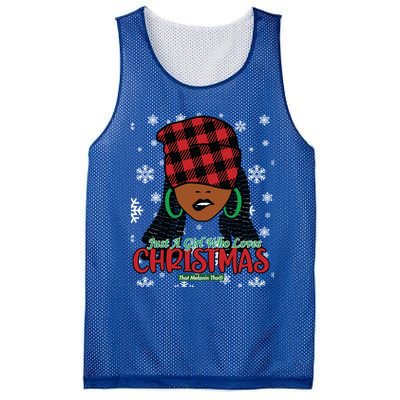 Just A Black Who Loves Christmas Cute Black Mrs Claus Cool Gift Mesh Reversible Basketball Jersey Tank