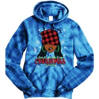 Just A Black Who Loves Christmas Cute Black Mrs Claus Cool Gift Tie Dye Hoodie