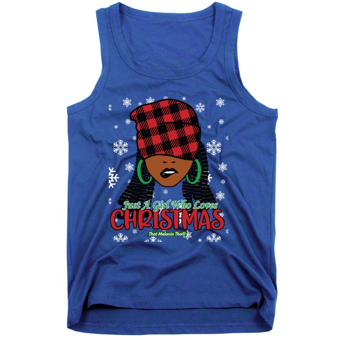 Just A Black Who Loves Christmas Cute Black Mrs Claus Cool Gift Tank Top