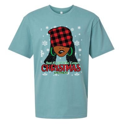 Just A Black Who Loves Christmas Cute Black Mrs Claus Cool Gift Sueded Cloud Jersey T-Shirt