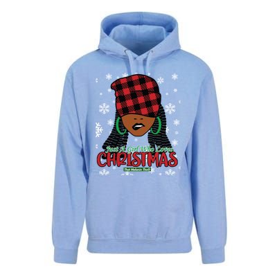 Just A Black Who Loves Christmas Cute Black Mrs Claus Cool Gift Unisex Surf Hoodie