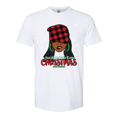 Just A Black Who Loves Christmas Cute Black Mrs Claus Cool Gift Softstyle CVC T-Shirt