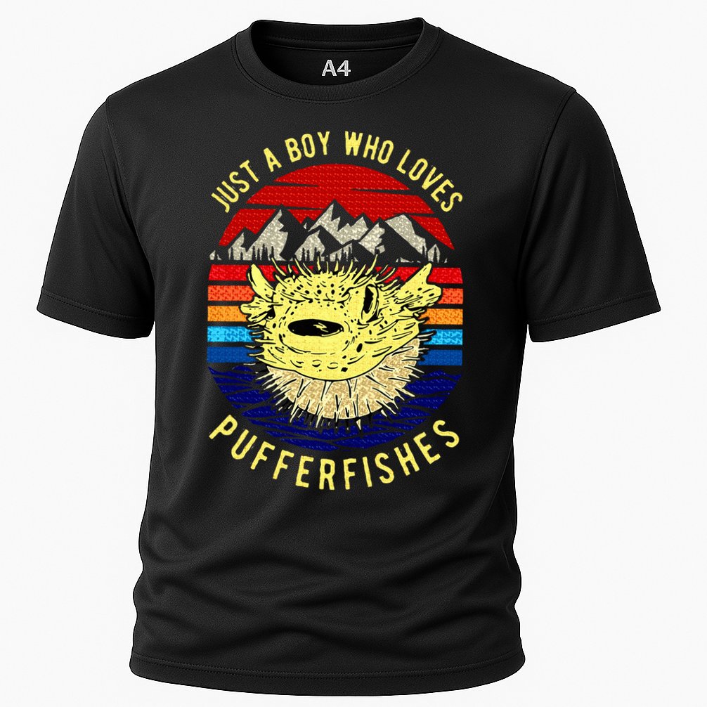 Just A Boy Who Loves Pufferfishes Puffer Fish Cooling Performance Crew T-Shirt