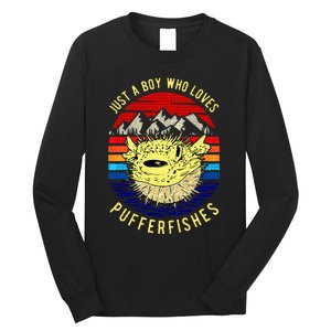 Just A Boy Who Loves Pufferfishes Puffer Fish Long Sleeve Shirt