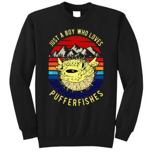 Just A Boy Who Loves Pufferfishes Puffer Fish Sweatshirt