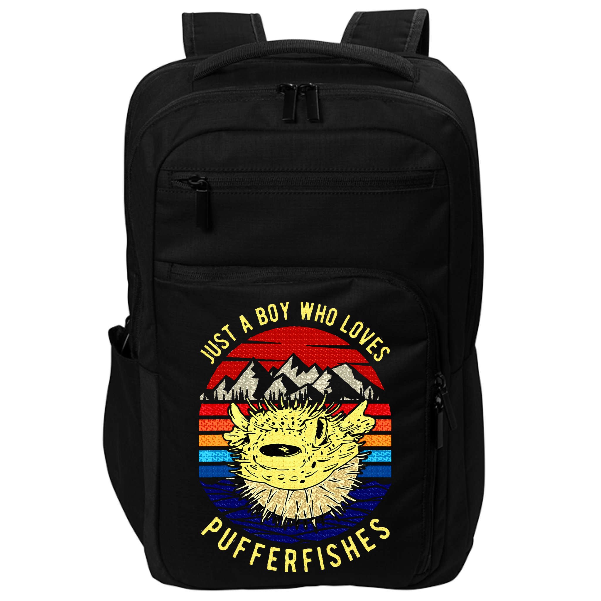 Just A Boy Who Loves Pufferfishes Puffer Fish Impact Tech Backpack