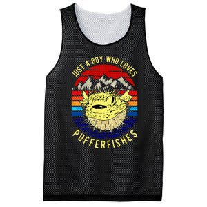 Just A Boy Who Loves Pufferfishes Puffer Fish Mesh Reversible Basketball Jersey Tank