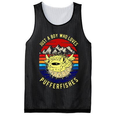 Just A Boy Who Loves Pufferfishes Puffer Fish Mesh Reversible Basketball Jersey Tank
