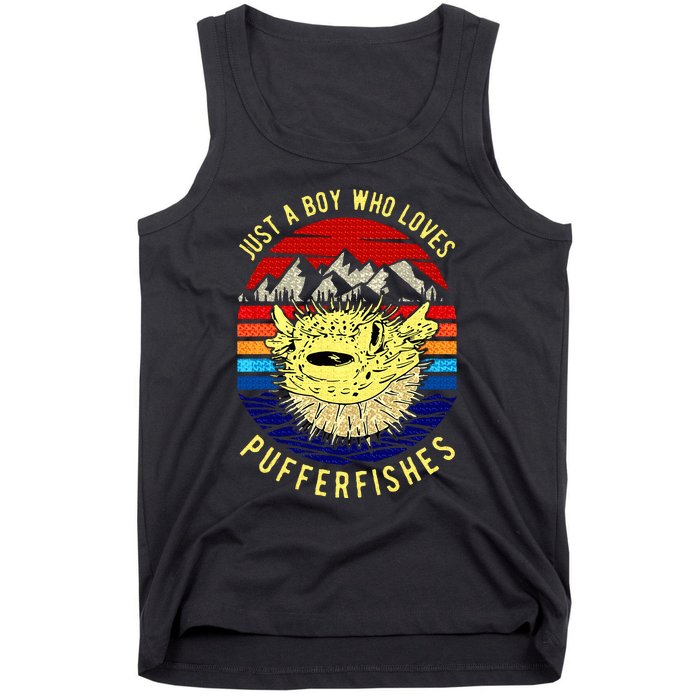 Just A Boy Who Loves Pufferfishes Puffer Fish Tank Top